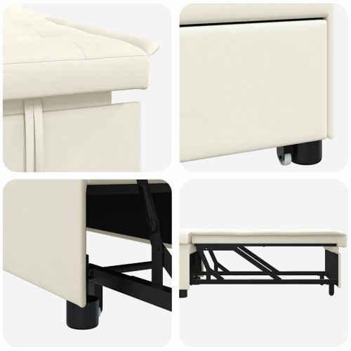 Диван легло Крем 194 x 67 x 82 см Кадифе