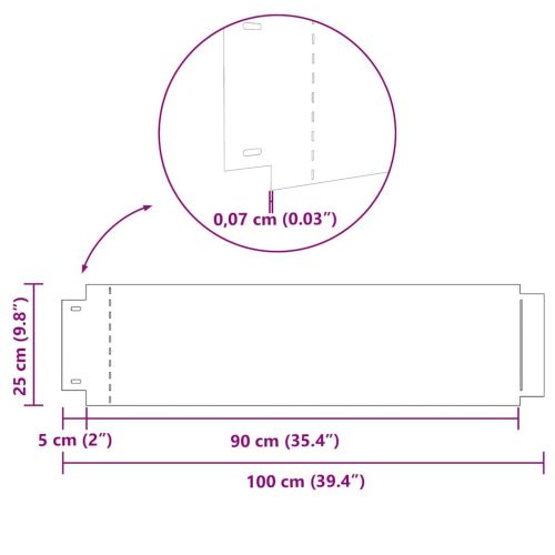 Ограничители за тревни площи 10 pcs Сребрист 100 x 25 x 0,07 см