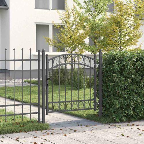Врата за ограда EMMEN 100 x 100 cm Прахово покритие стомана Сив
