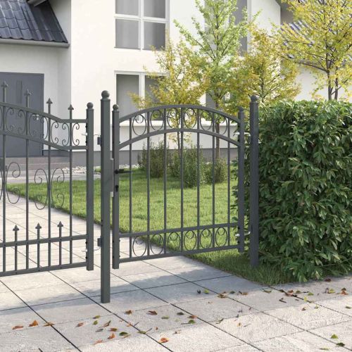 Врата за ограда EMMEN 100 x 100 cm Прахово покритие стомана Сив
