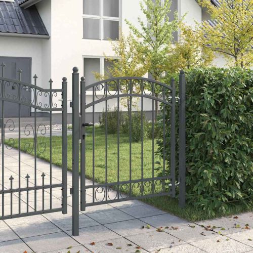 Врата за ограда EMMEN 125 x 100 см Прахово покритие стомана Сив