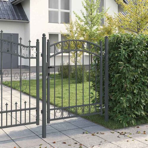 Врата за ограда EMMEN 150 x 100 cm Прахово покритие стомана Сив