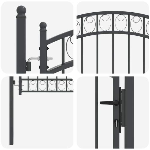 Врата за ограда EMMEN 150 x 100 cm Прахово покритие стомана Сив