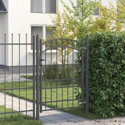 Врата за ограда EMMEN 170 х 100 см Прахово покритие стомана Сив