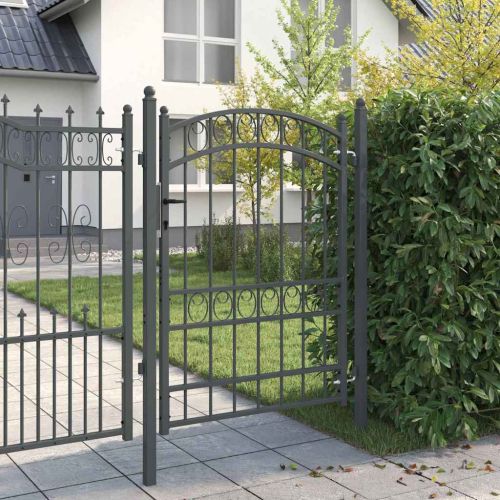 Врата за ограда EMMEN 170 х 100 см Прахово покритие стомана Сив