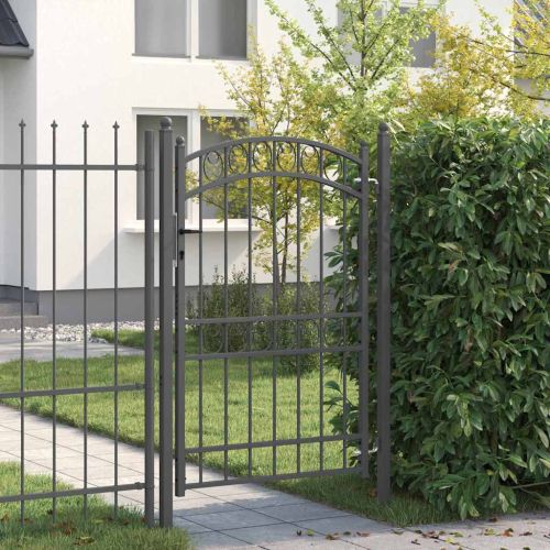 Врата за ограда EMMEN 200 x 100 cm Прахово покритие стомана Сив