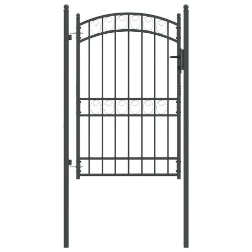 Врата за ограда EMMEN 200 x 100 cm Прахово покритие стомана Сив