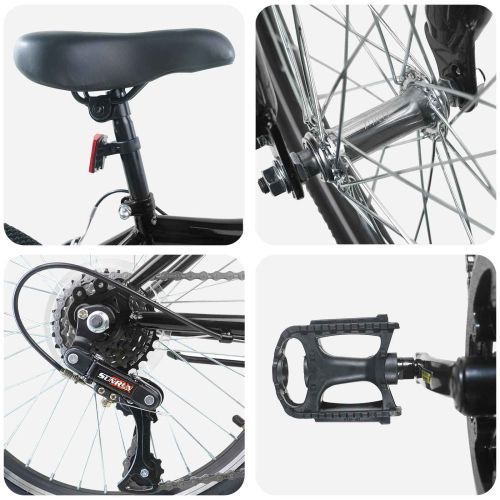 Детски Велосипед 20 инча 6-Speed за 6–11 години Черно
