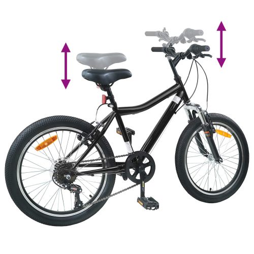 Детски Велосипед 20 инча 6-Speed за 6–11 години Черно