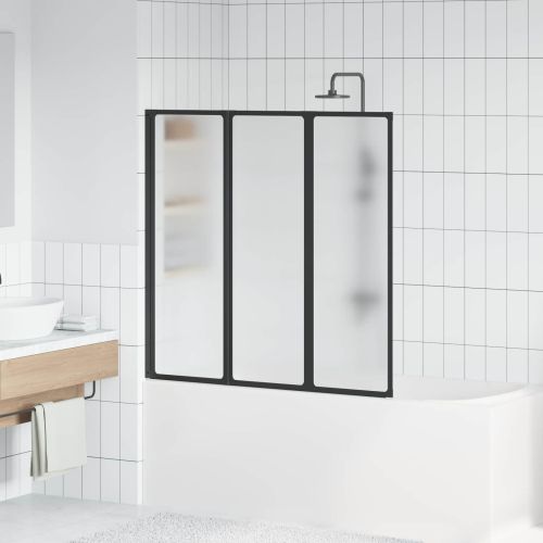 Душ параван Черен 120 x 2 x 117 см Алуминий и PP