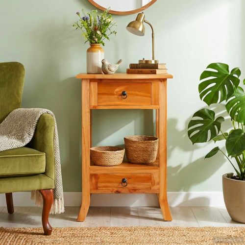 Конзолна маса с чекмедже Естествен 50,5 x 30 x 75,5 см