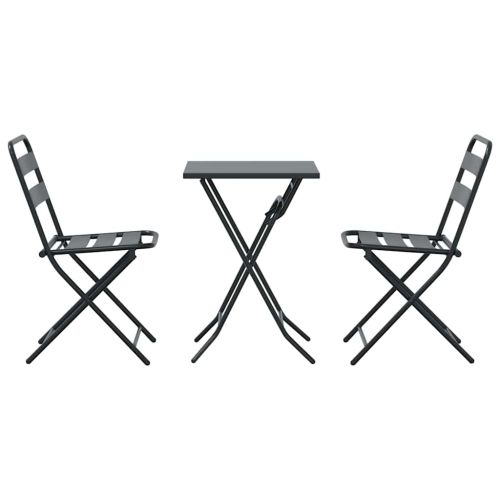 Градински бистро комплект 3 pcs Антрацит Стомана