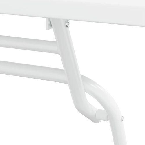 Градински бистро комплект 3 pcs Бяло Стомана