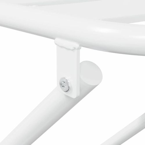 Градински бистро комплект 3 pcs Бяло Стомана