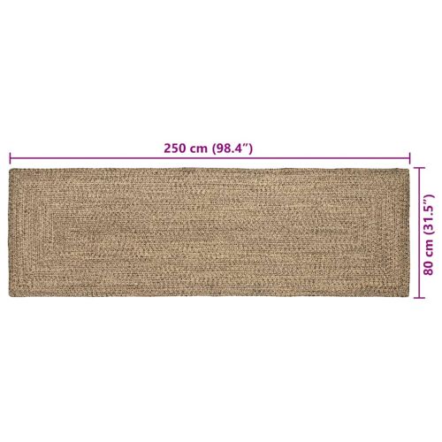 Килими за помещение Естествено и черно 80 x 250 cm юта