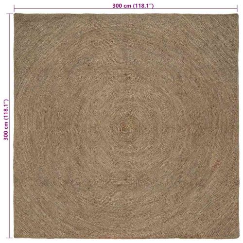 Килими за помещение Квадратна Сиво 300 x 300 cm юта