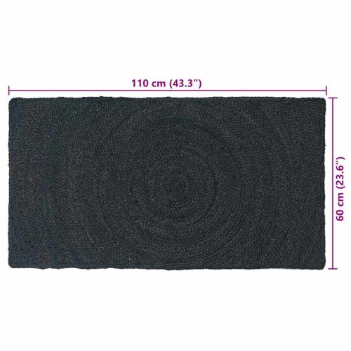 Килими за помещение Правоъгълна Тъмносиво 60 x 110 cm юта