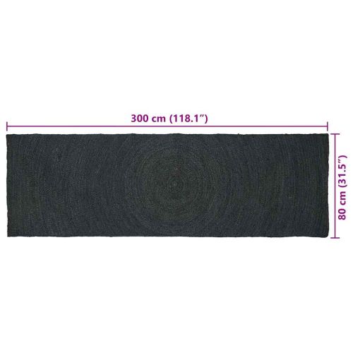 Килими за помещение Правоъгълна Тъмносиво 80 x 300 cm юта