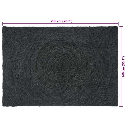 Килими за помещение Правоъгълна Тъмносиво 140 x 200 cm юта