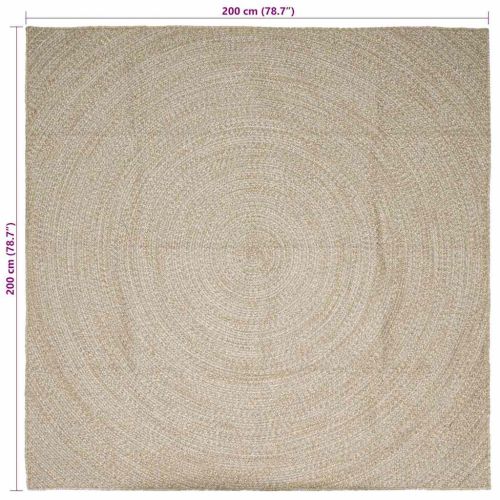 Килими за помещение Квадратна Естествено и бяло 200 x 200 cm