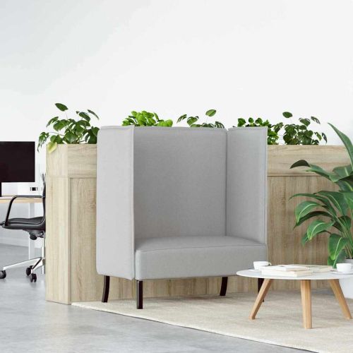 Диван с висока облегалка Облачно сиво 109 x 56 x 121 см текстил