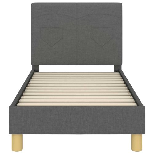 Легло за малко с главна дъска Тъмен сив 70 x 140 cm текстил