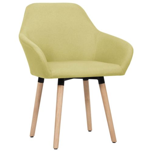 Трапезни столове, 2 бр, зелени, текстил