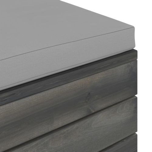 Градински мебели от палети 2 части с възглавници бор масив