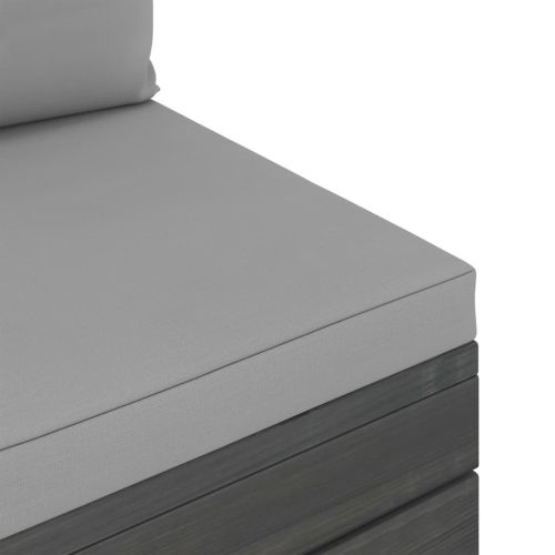 Градински мебели от палети 2 части с възглавници бор масив