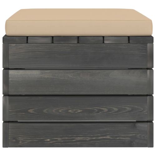 Градински мебели от палети, 2 части, с възглавници, бор масив