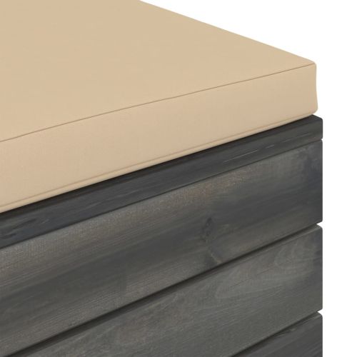 Градински мебели от палети, 2 части, с възглавници, бор масив