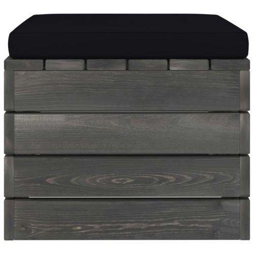 Градински мебели от палети 2 части с възглавници бор масив