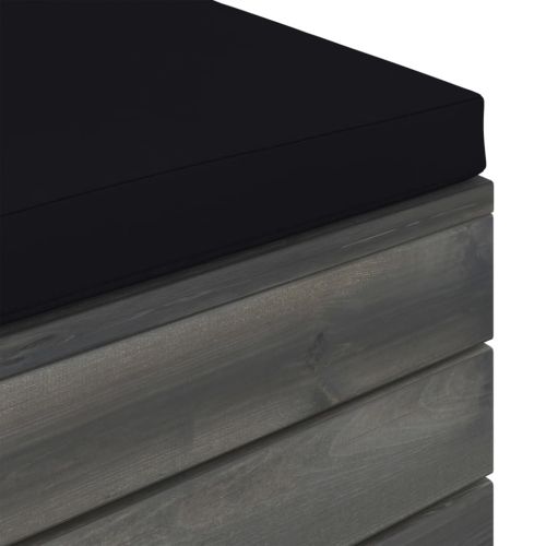 Градински мебели от палети 2 части с възглавници бор масив