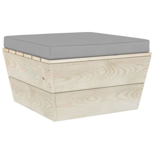 Градински лаундж комплект от палети 5 части с възглавници смърч