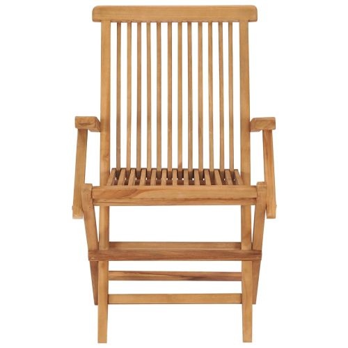 Градински столове с виненочервени възглавници 4 бр тик масив