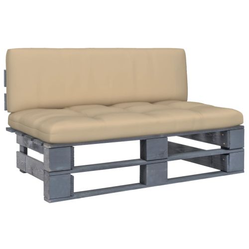 Градинска палетен среден диван сив импрегнирано борово дърво