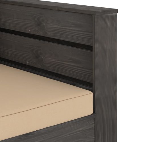 Градински лаундж комплект 2 части възглавници сива импрегнация