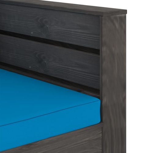 Градински лаундж комплект 2 части възглавници сива импрегнация