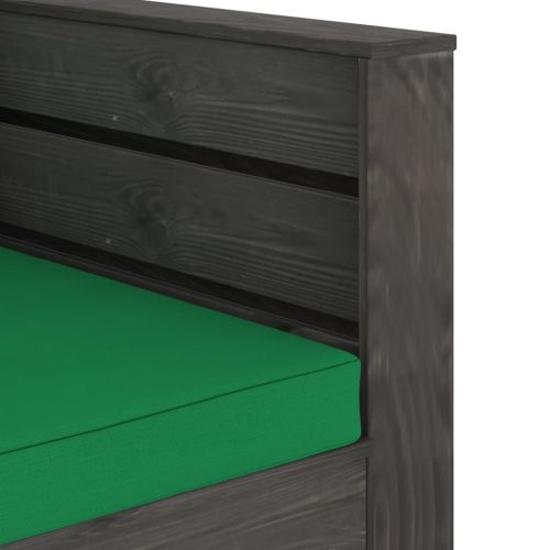 Градински лаундж комплект 2 части възглавници сива импрегнация