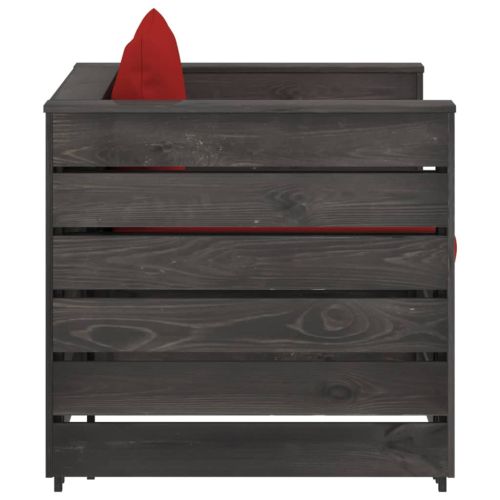 Градински лаундж комплект 2 части възглавници сива импрегнация