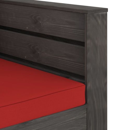 Градински лаундж комплект 2 части възглавници сива импрегнация