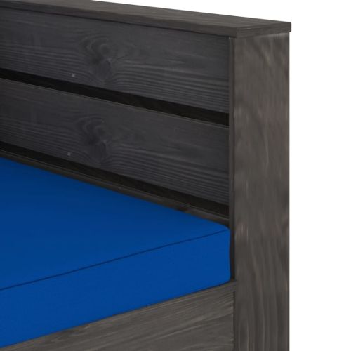 Градински лаундж комплект 2 части възглавници сива импрегнация