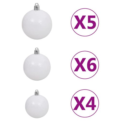 Изкуствена кавказка ела с LED и комплект топки зелена 150 см