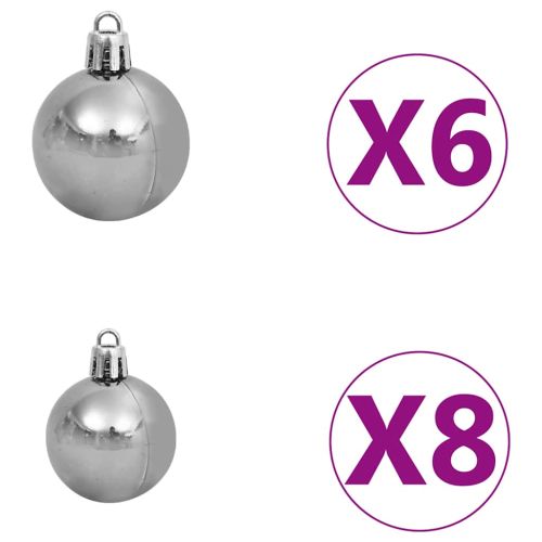 Изкуствена кавказка ела с LED и комплект топки зелена 150 см