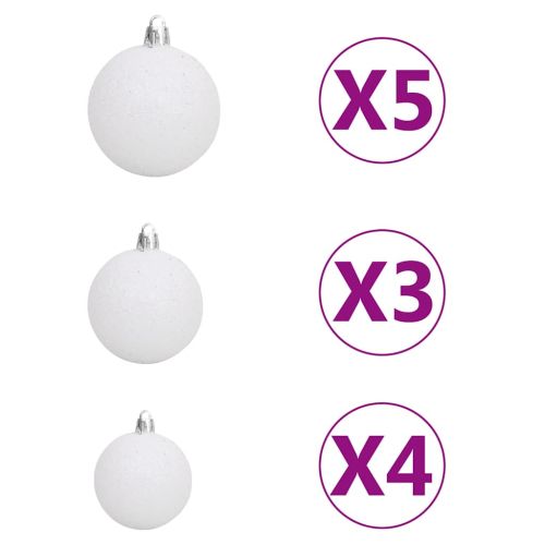 Изкуствена кавказка ела с LED и комплект топки зелена 180 см