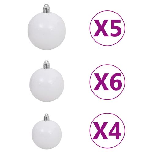 Изкуствена кавказка ела с LED и комплект топки зелена 180 см