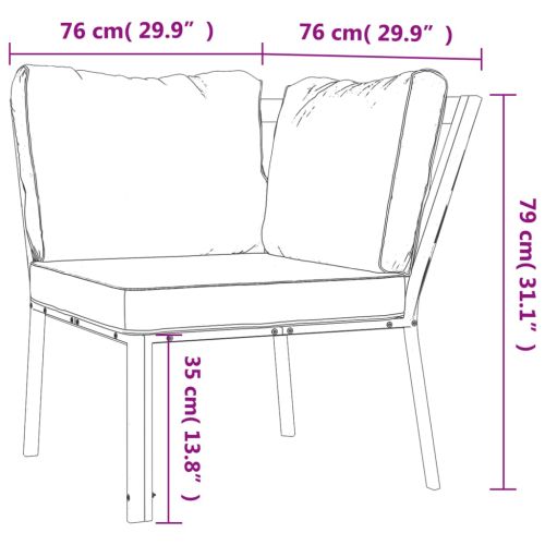Градински лаундж комплект 5 части с пясъчни възглавници стомана