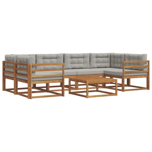 Комплект дивани за открито 7 pcs Естествено и светло сиво