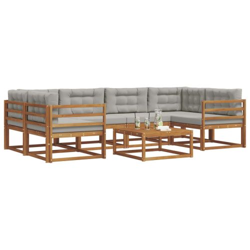Комплект дивани за открито 7 pcs Естествено и светло сиво