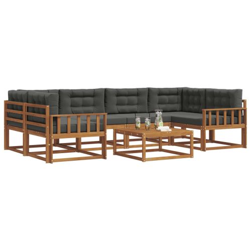Комплект дивани за открито 7 pcs Натурален и Антрацит